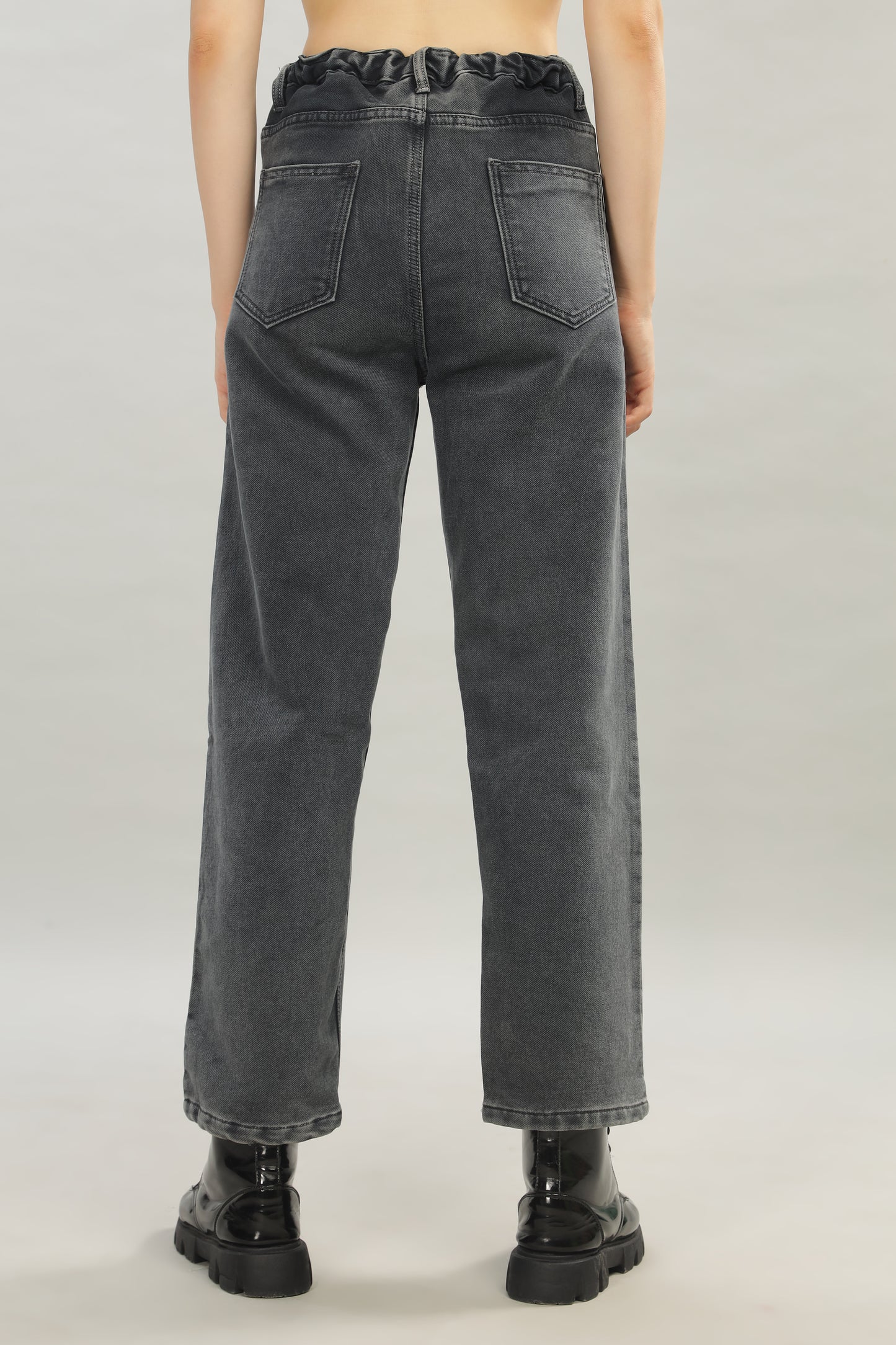 Charcoal Black No Gap Wide Jeans
