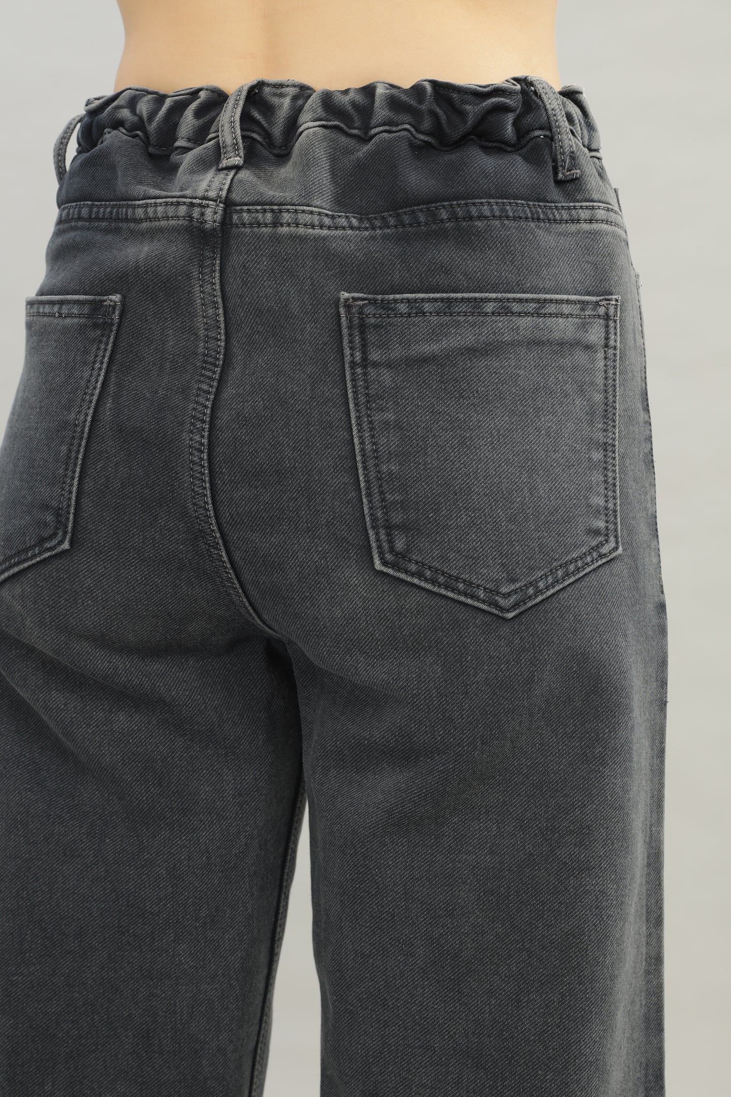 Charcoal Black No Gap Wide Jeans