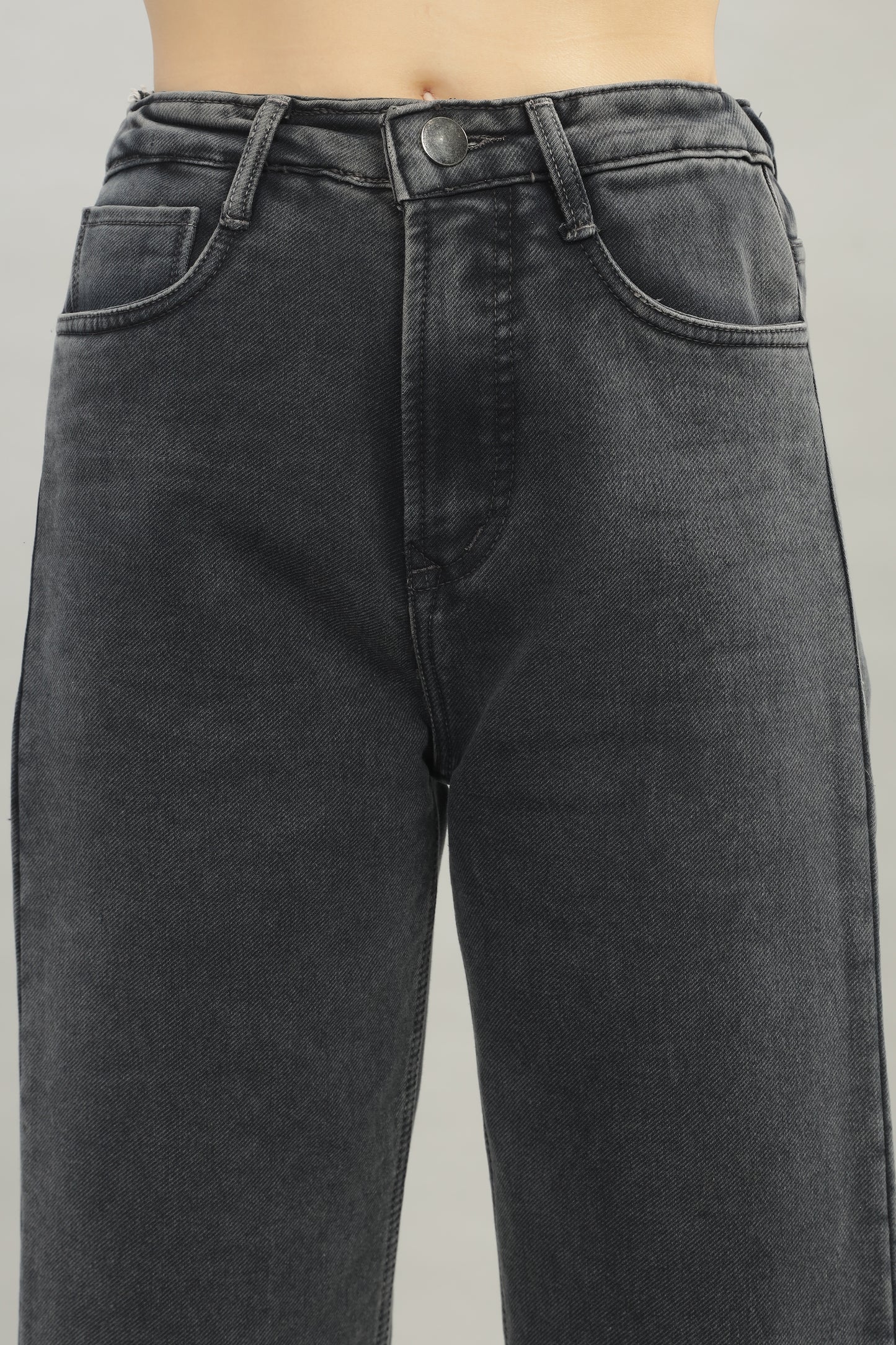 Charcoal Black No Gap Wide Jeans