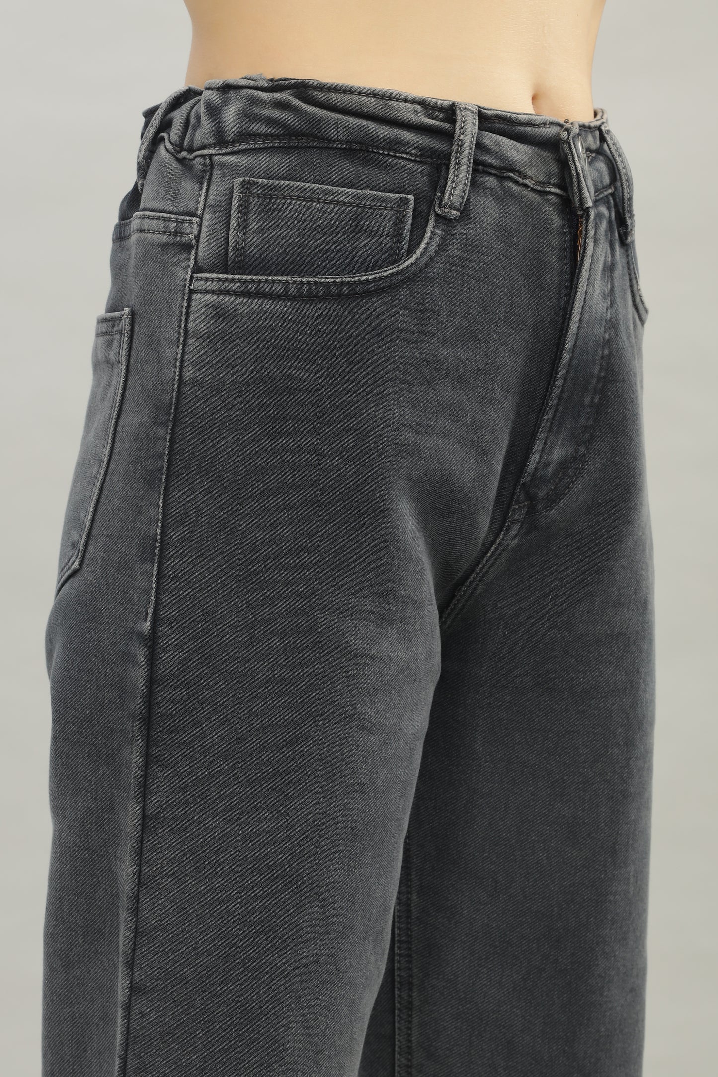 Charcoal Black No Gap Wide Jeans