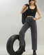 Charcoal Black No Gap Wide Jeans