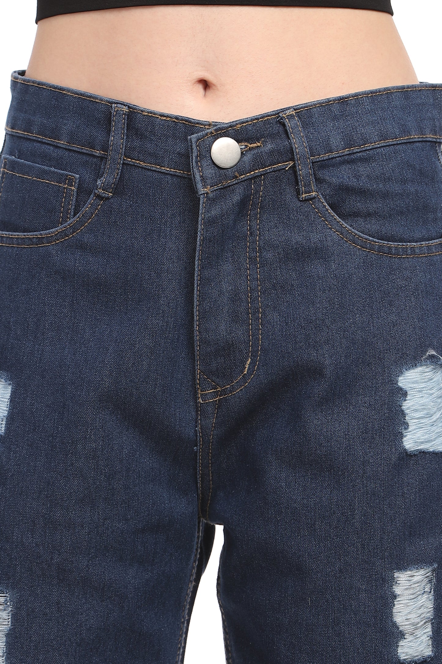 Blue Rugged Relaxed Fit Jeans
