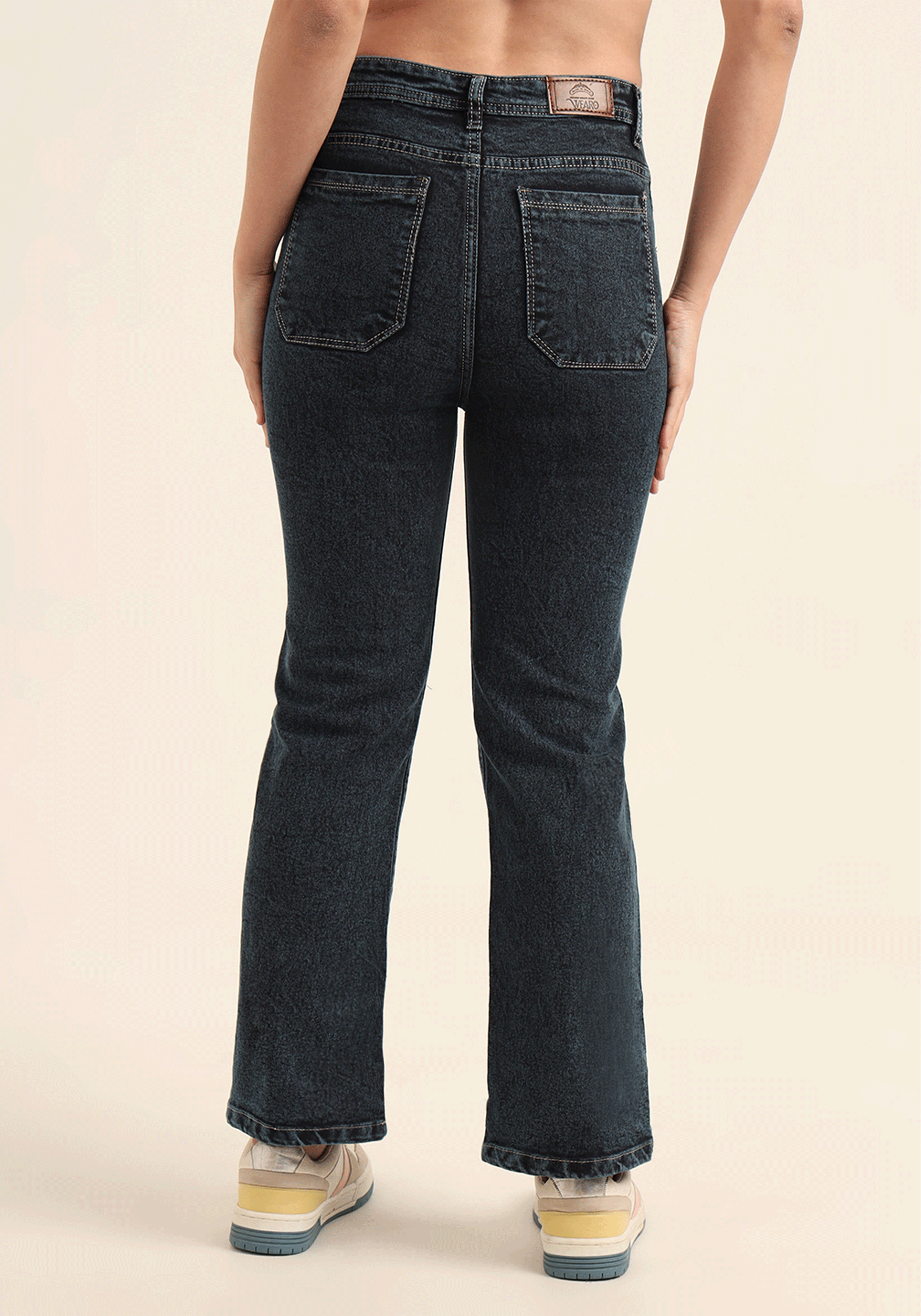 Women's Stretchable Relaxed Fit Dark Blue Jeans
