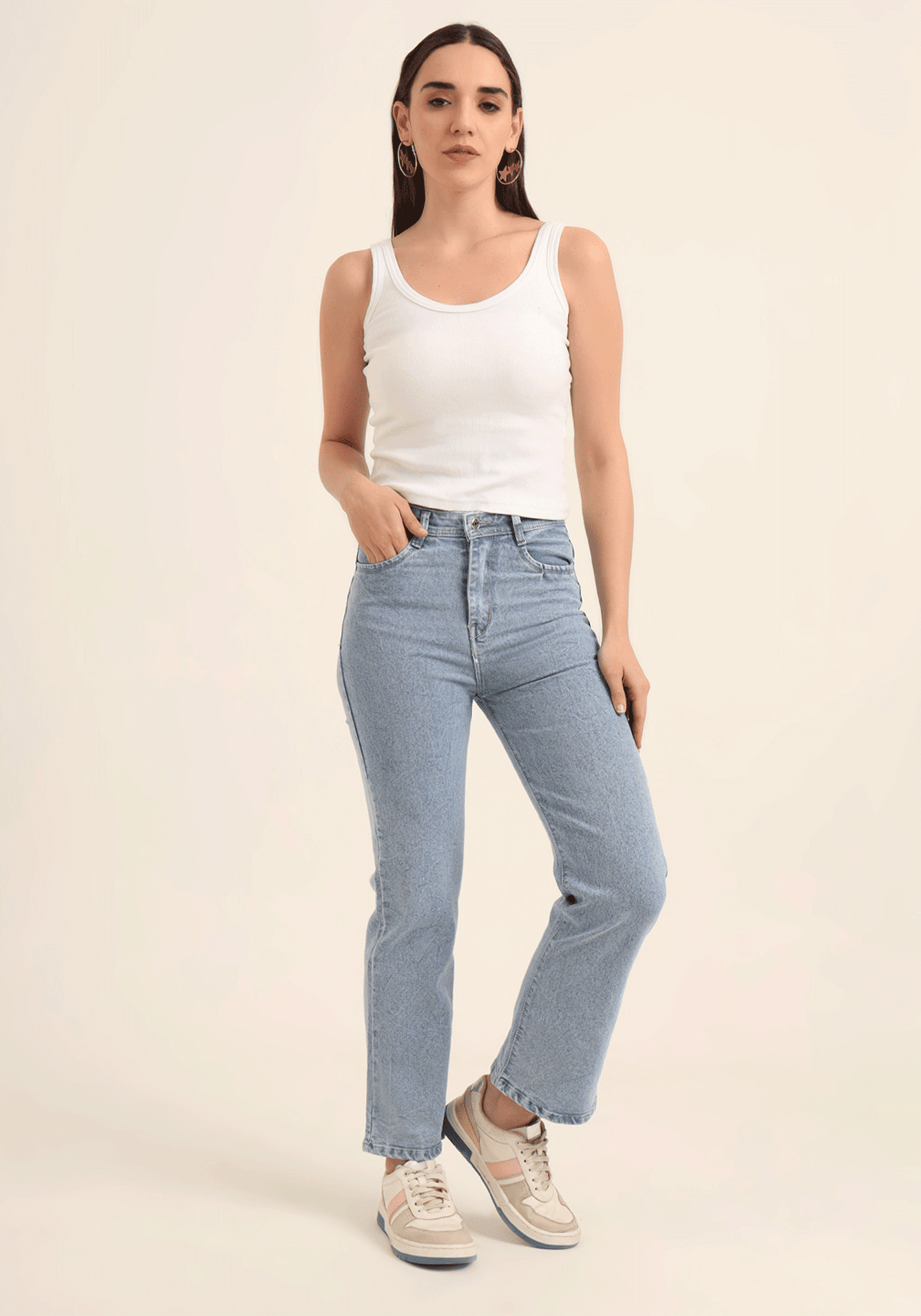 Light Blue Women's Stretch Relaxed Fit Jeans