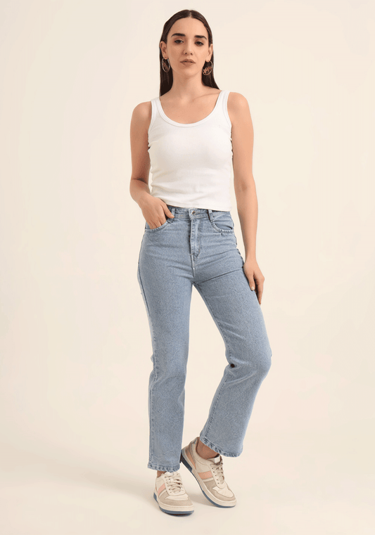 Light Blue Women's Stretch Relaxed Fit Jeans