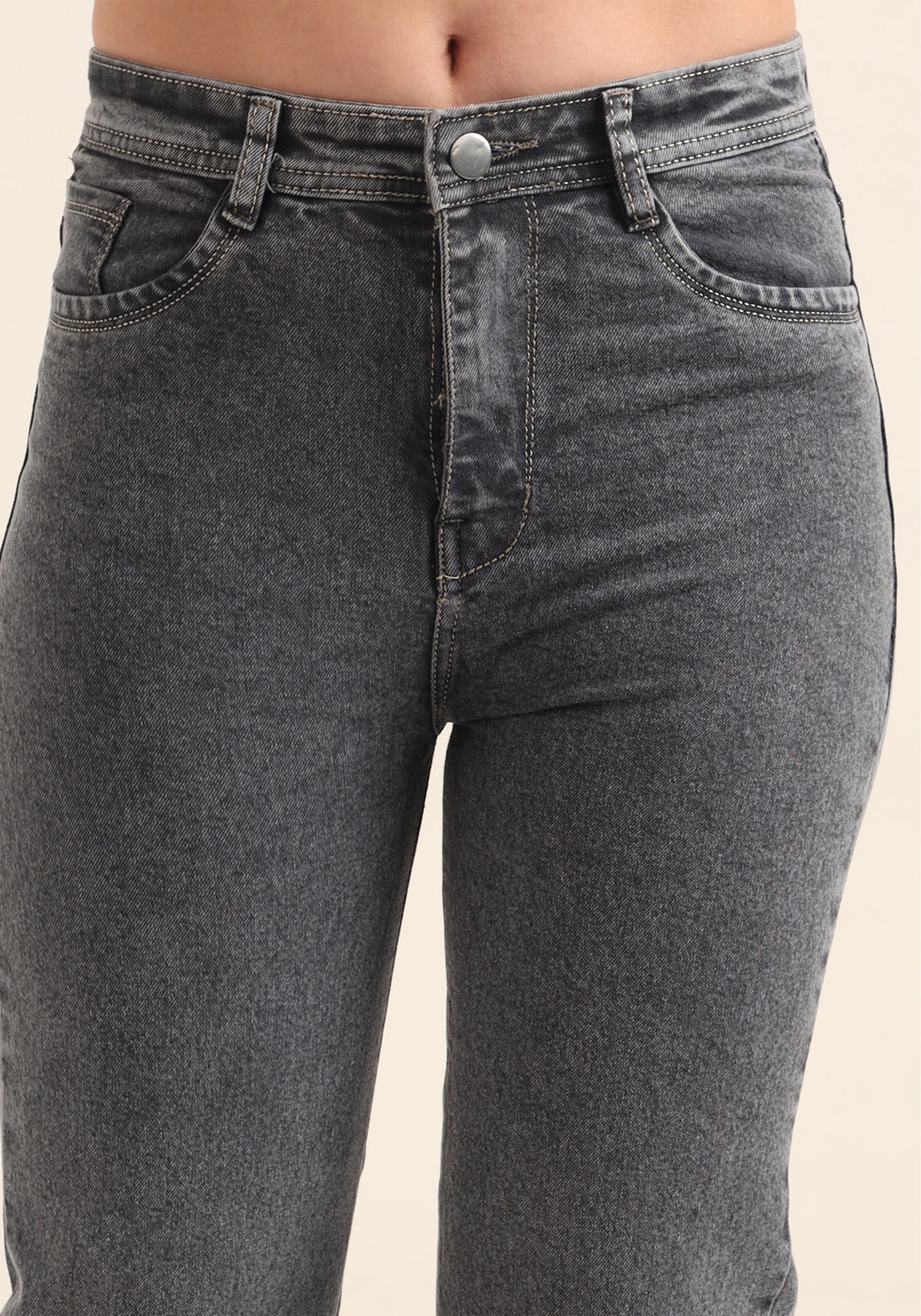 Grey Stretch Relaxed Fit Women's Jeans