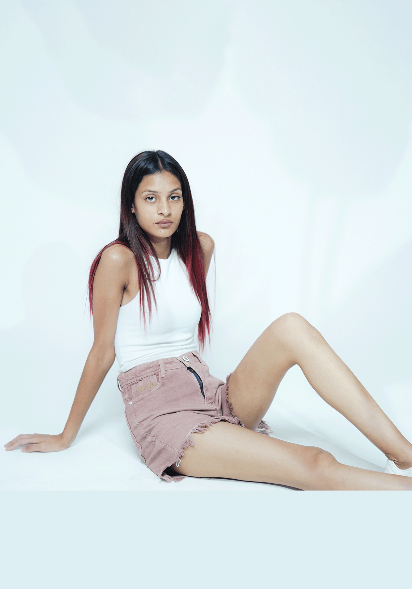 High-Waisted Rusty Pink Denim Shorts for Women