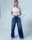Light Blue Wide Leg Jeans with Whiskers