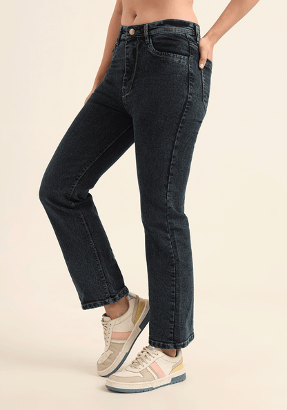 Women's Stretchable Relaxed Fit Dark Blue Jeans