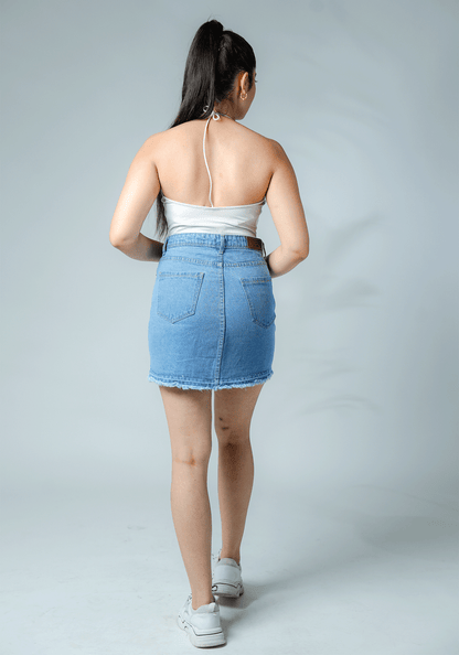 Light Blue Ripped Denim Skirt – Flirty, Fierce & Unapologetic! 💙