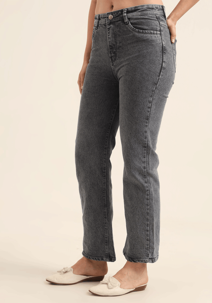 Grey Stretch Relaxed Fit Women's Jeans