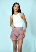 Rusty Pink Denim Shorts