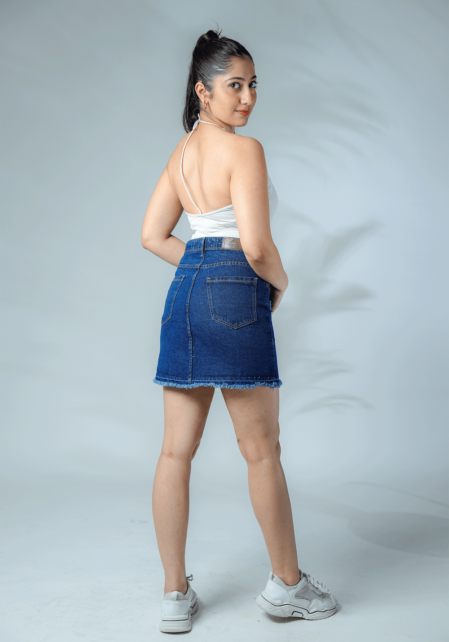 Dark Blue Ripped Denim Skirt – Edgy Effortless & Unapologetically Sexy