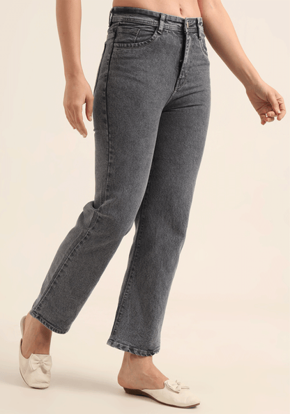 Grey Stretch Relaxed Fit Women's Jeans