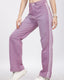 Relaxed Fit Light Pink Jeans with White Lace Detail