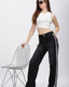 Black Wide Leg Jeans with Lace Detail
