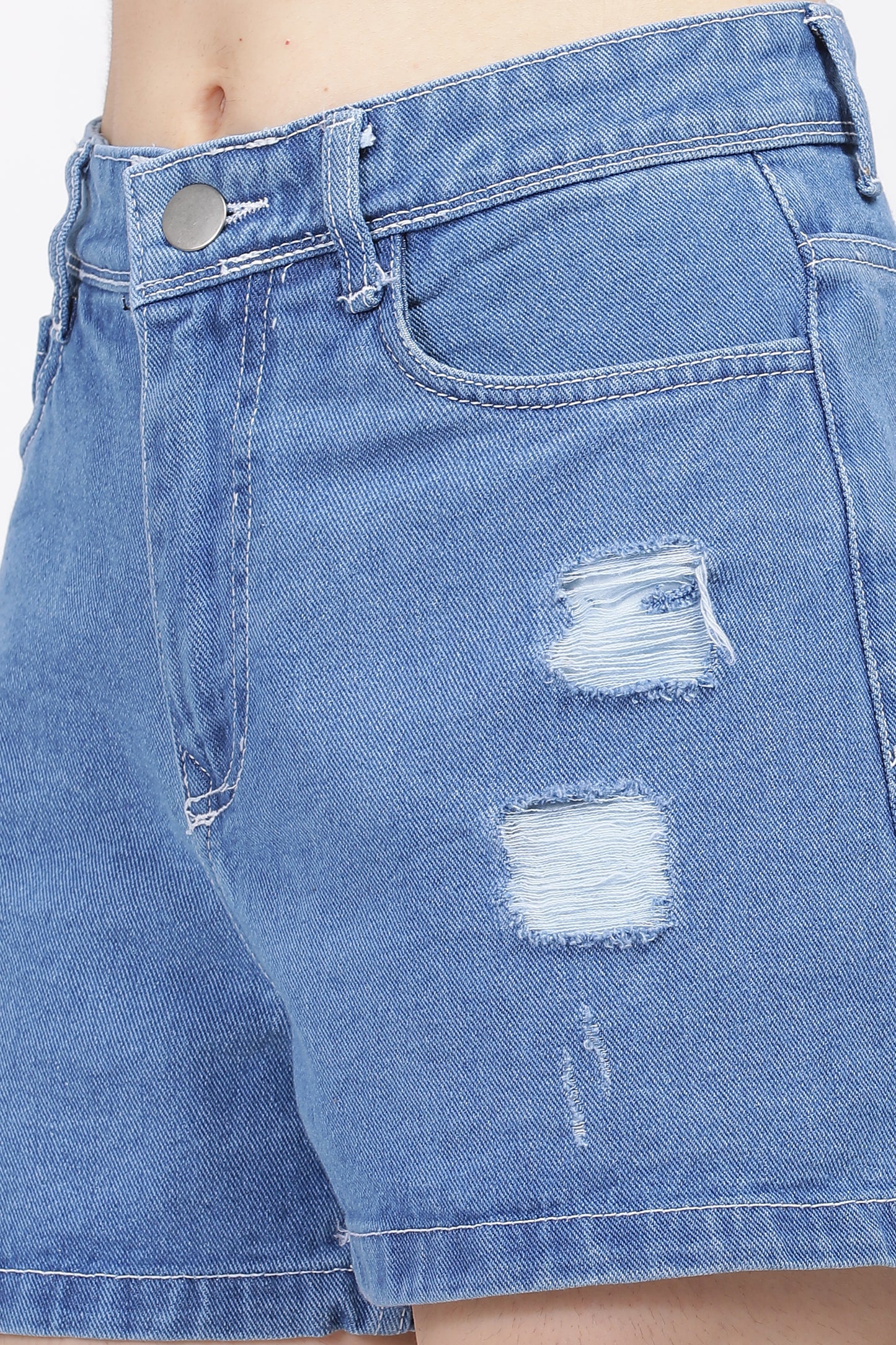 Rugged Light Blue Hot Shorts