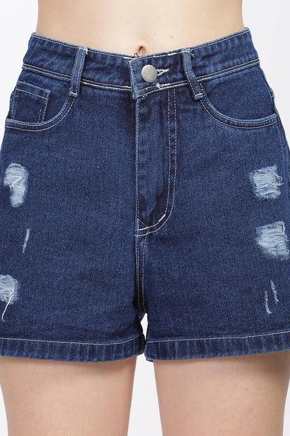 Rugged Dark Blue Hot Shorts