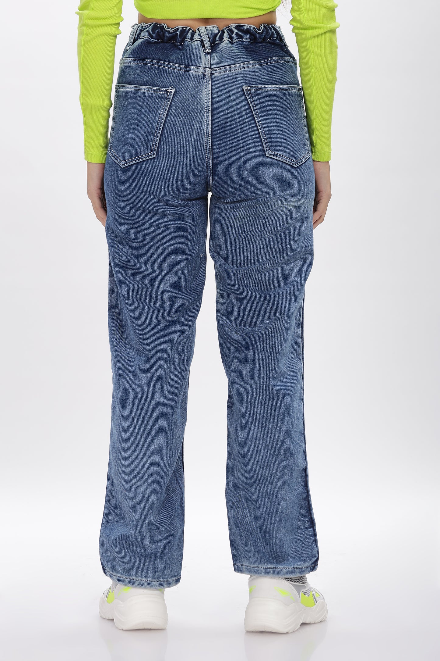 Sexy Blue No Gap Wide Jeans