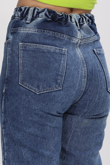 Sexy Blue No Gap Wide Jeans