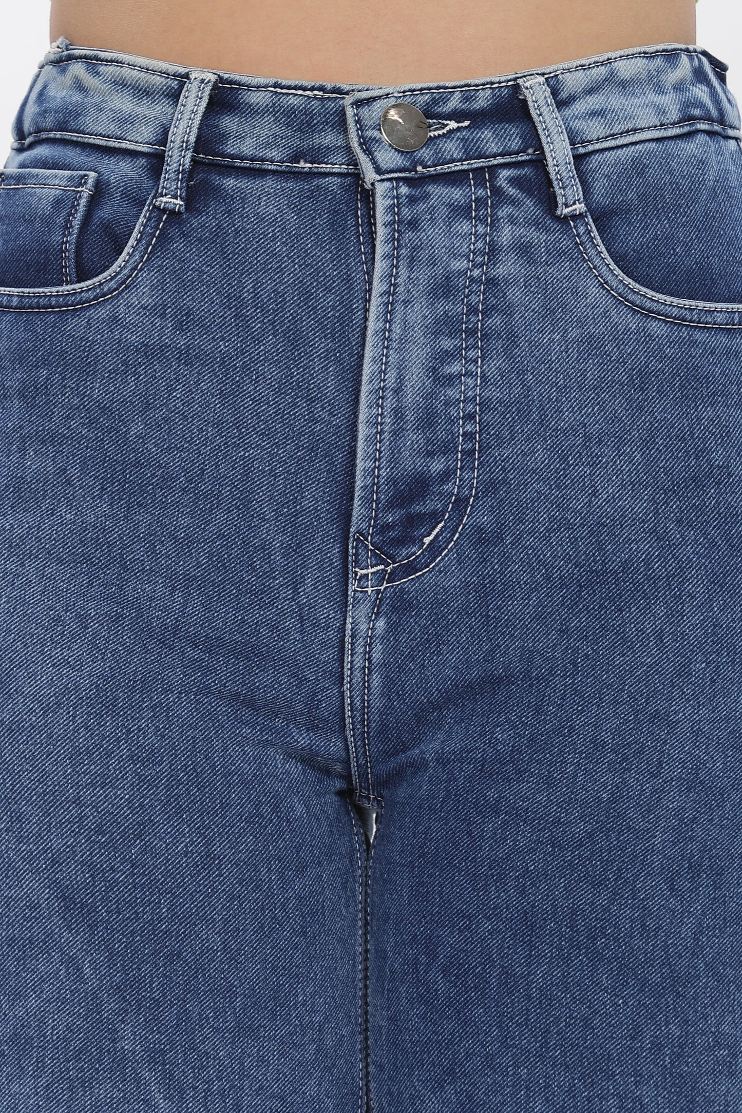 Sexy Blue No Gap Wide Jeans