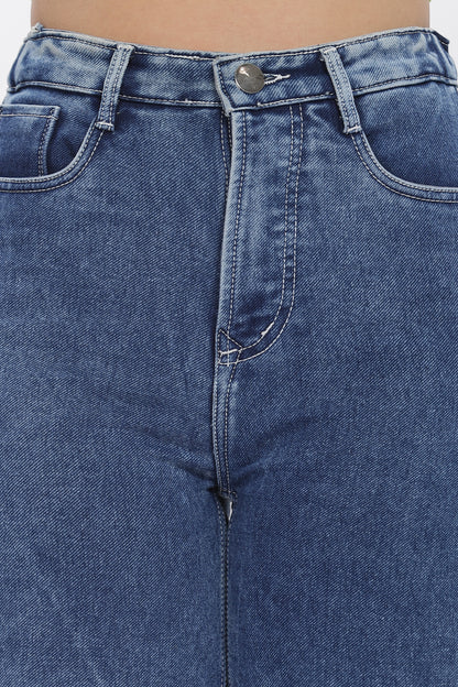 Sexy Blue No Gap Wide Jeans