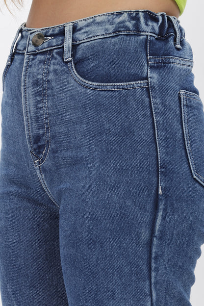 Sexy Blue No Gap Wide Jeans