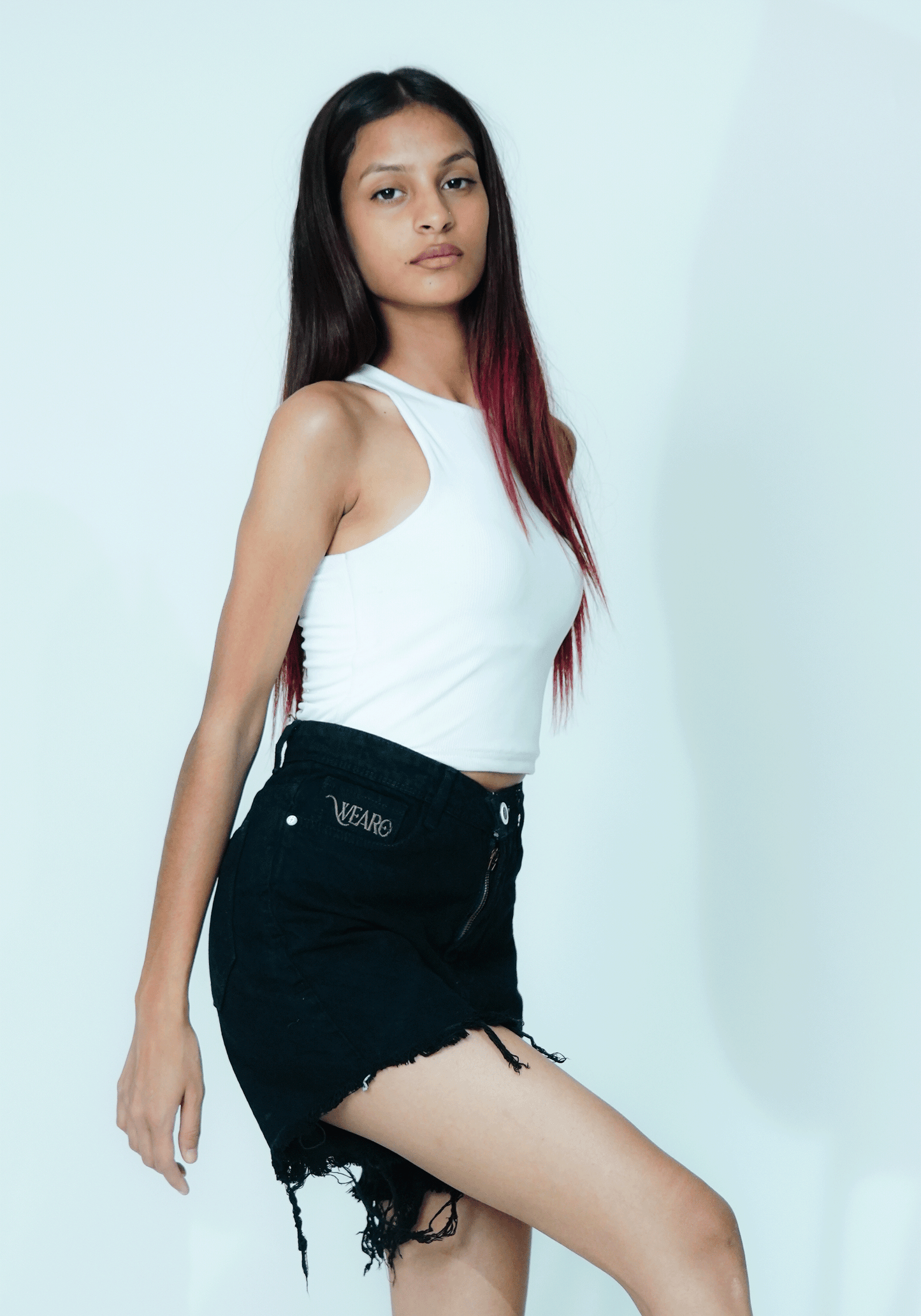 High-Waisted Black Denim Shorts for Women