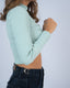 Wide-Leg Buckle Jeans (Deep Blue)